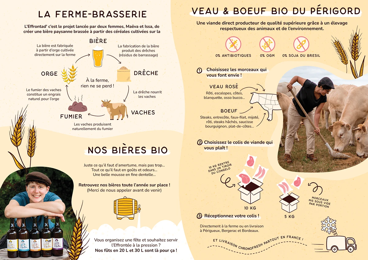 flyer ferme éleveuse brasseuse l'effrontée