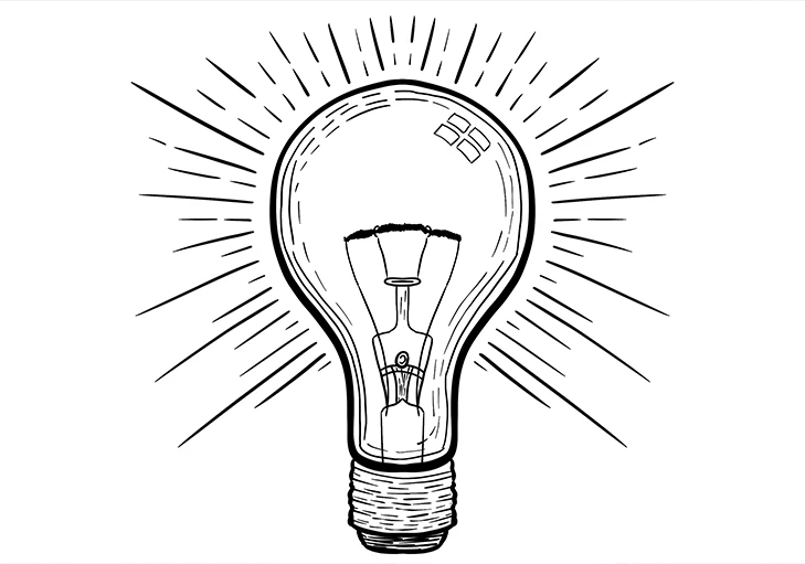 illustration ampoule dessin au trait