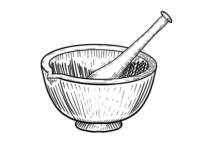 illustration mortier dessin au trait